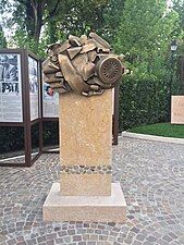 The monument to Giovanni Falcone, meant to represent a fragment of the car in which he was assassinated by the Mafia.