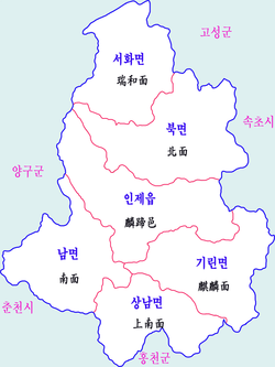 Map of the County of Inje