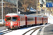 A Chur S-Bahn composition at Thusis, 2007.