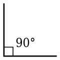 A right angle is equal to 90 degrees.