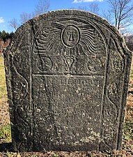 Gravestone carved by Benjamin Collins of Columbia CT.