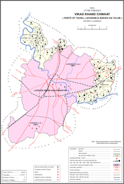 Map of Chinhat CD block