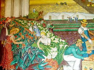 A portion of California by Maxine Albro, on the interior of Coit Tower in San Francisco (1934)