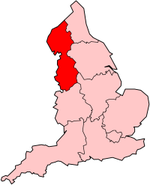 Location of the North West in England