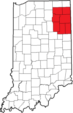 Location of teams in Northeast Eight Conference