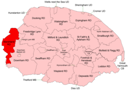 Position within Norfolk, 1935