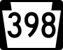 Pennsylvania Route 398 marker