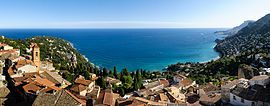 A view of the old village, with the Cape and the Bay of Roquebrune