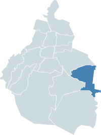 Location of Tláhuac within Mexico City