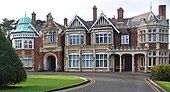 The façade at Bletchley Park (UK) is a mix of architectural styles