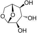 Stereo skeletal formula of levoglucosan