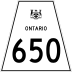 Highway 650 marker