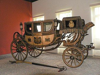 Coach commissioned in 1837 for Emperor Pedro II of Brazil, pictured before the 2012 restoration[14] (Imperial Museum of Brazil)