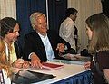 New York Comic Con during the X-Files autograph session with Chris Carter and Frank Spotnitz, creators of The X-Files