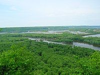 Delta at the Mississippi River, seen from Wyalusing State Park