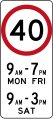 Australia – Speed limit during certain times