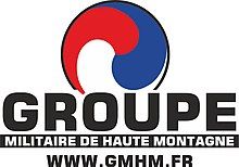 Logo du Groupe militaire de haute montagne surmontant l'adresse web www.GMHM.fr