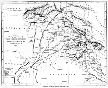 Map of the Panjab, 1849