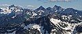 Silvertip Mountain (left), Mt. Rideout (centered on skyline), Mt. Payne (right) viewed from the north