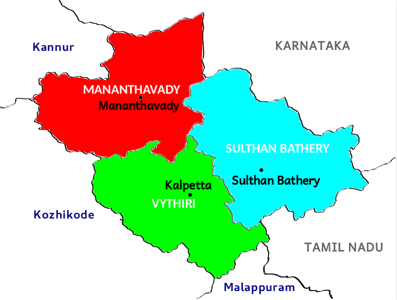 File:Subdistricts of Wayanad.png