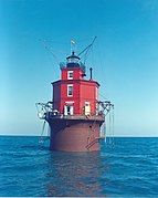 Wolf Trap Light a caisson lighthouse in the Chesapeake Bay