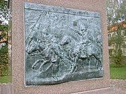 Relief on pedestal of the Memorial plaque for Hans Joachim von Zieten in the Charge of the Süptitzer Höhen (in Fehrbellin-Wustrau)