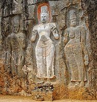 Tara and Avalokitesvara, Buduruwagala, Sri Lanka