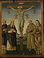 Crucifixion with Saints Leonard, Anthony, Francis and Clare, Tiberio di Assisi (1506)