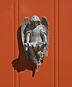 Angel door knocker in Harderwijk, the Netherlands