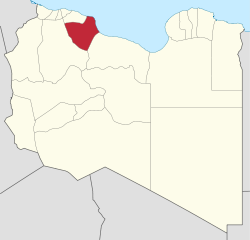 Map of Libya with Misurata district highlighted