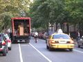 An obstructed cycle lane in New York City.