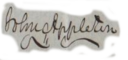 Signature of John Appleton