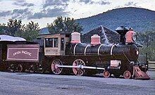 Photograph of Union Pacific 737 on display at Steamtown, USA, Bellows Falls, Vermont