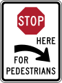 R1-5cR Stop here for pedestrians (right)