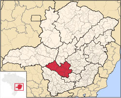 Location of the Mesoregion of West of Minas