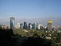 Progress of the Costanera Center (right) and Titanium La Portada (left), Feb. 14, 2009