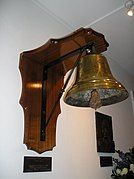 The bell from the De Ruyter, sunk in the Battle of the Java Sea – now in the church's porch