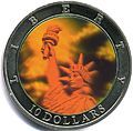 Image 4Holographic coin from Liberia features the Statue of Liberty (Liberty Enlightening the World) (from Coin)