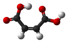 Ball-and-stick model of the maleic acid molecule