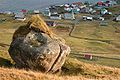 Sandvík seen from the mountain north of the village.