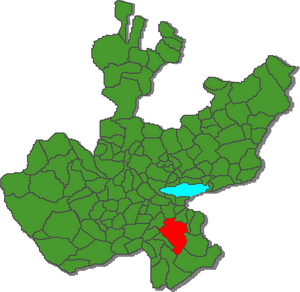 Location of the municipality in Jalisco