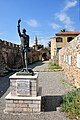 Statue of Miguel de Cervantes at the port (he took part at the Battle of Lepanto)