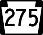 Pennsylvania Route 275 marker