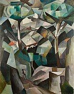 Albert Gleizes, 1911, Le Chemin, Paysage à Meudon, Paysage avec personnage, oil on canvas, 146.4 x 114.4 cm