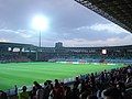 The northern stand (blue seats)