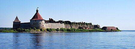 Oreshek Fortress on Ladoga shore in Shlisselburg