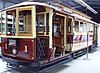 Adelaide's first electric tram ("Type A") on display at the Tramway Museum, St Kilda, South Australia