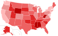 Self-identified conservatives according to Gallup (2018)