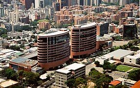 Aerial view of complex, in eastern Caracas