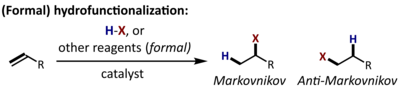 Generic hydrofunctionalization reaction.